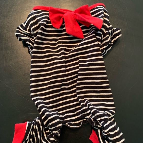 Dog onesie pajamas and Benebone Fishbone dog chew - Picture 2 of 6